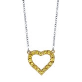 "Sweet Yellow Heart" 18kt Yellow Gold and Yellow Sapphire Necklace with White Gold Chain