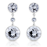Angelina Sterling Silver and White Quartz Earrings
