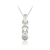 Round Cubic Zirconia Pendant and Chain