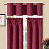Sensations Grommet Kitchen Curtain Set in Burgundy