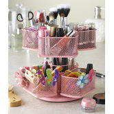 Cosmetic Organizing Carousel in Powder Coated Pink