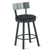 Lauren 34" Swivel Tall Barstool with Stainless Steel Backrest