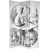 6' Tall Double Sided Alice in Wonderland Canvas Room Divider