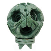 Soapstone Dragon Phoenix Mystery Ball Statue