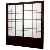 Eudes Shoji Double Sliding Door Kit in Rosewood