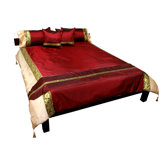 6 Piece Thai Silk Elephant Duvet Set in Ruby Red