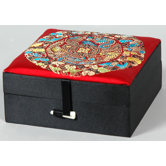 Silk Good Jewelry Box in Black and Red