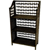 33" Natural Fiber Shelving Unit in Black