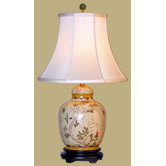27 Inch Birds and Flowers Jar Lamp