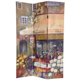 6Feet Tall Double Sided Brasserie Canvas Room Divider