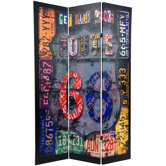 Double Sided Americana 3 Panel Room Divider