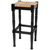29" Classic Woven Top Barstool in Black