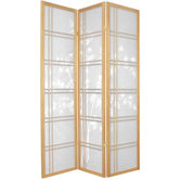 72" Double Crossed Bamboo Tree Room Divider in Natural