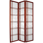 72" Double Crossed Bamboo Tree Room Divider in Rosewood