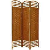 5.5 Feet Tall Fiber Weave Room Divider in Dark Beige