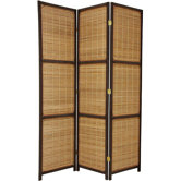 Woven Accent Room Divider in Dark Brown