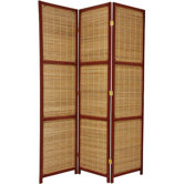 Woven Accent Room Divider in Red Brown