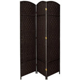 Diamond Weave 3 Panel Room Divider in Black