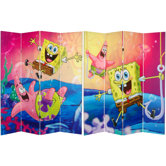 Tall Double Sided SpongeBob and Patrick Canvas Room Divider