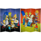 Tall Double Sided Team Simpsons Canvas Room Divider