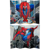 Tall Double Sided Spider-Man Web-Slinger Canvas Room Divider