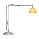 Super Archimoon Floor Lamp in Fabric / Matte Silver