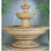 Tiered Cast Stone Palazzo Fluted Waterfall Fountain