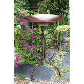 Metal Bird Bath Scrolling