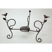 Bird Bath Stand Short with Birds