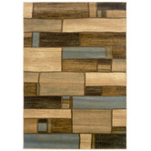 Adana Blue/Berber Oblong Blocks Rug