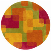 Vibrance Lime Squares and Rectangles Rug