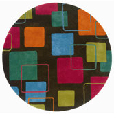 Vibrance Charcoal Geometric Squares Rug