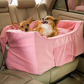 The Luxury Pet Car Seat in Pink Microsuede