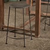 Iron Counter Stool in Zinc (Set of 2)
