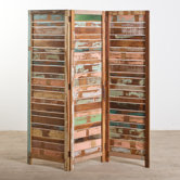 Reclaimed Wood 3 Panel Screen