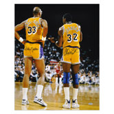 Kareem Abdul Jabbar and Magic Johnson Los Angeles Lakers Dual Photograph