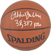 Kareem Abdul Jabbar Autographed Indoor/Outdoor Basketball with "38387 Pts" Inscription