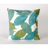 Mystic Leaf Square Indoor/Outdoor Pillow in Aqua