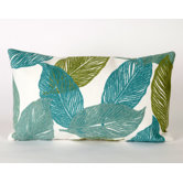 Mystic Leaf Rectangle Indoor/Outdoor Pillow in Aqua