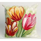 Tulips Square Indoor/Outdoor Pillow in Warm