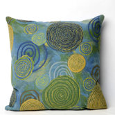 Graffiti Swirl Square Indoor/Outdoor Pillow in Cool