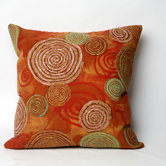 Graffiti Swirl Square Indoor/Outdoor Pillow in Warm