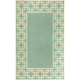 Spello Chain Border Aqua Outdoor Rug