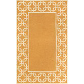 Spello Chain Border Orange Outdoor Rug