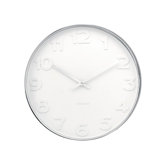 Mr. White Wall Clock in Polished Steel