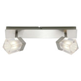 Ice Two Light Ceiling Spotlight in Satin Chrome