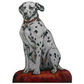 Dalmatian Wooden Decorative Dog Doorstop