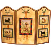 Five Dog 3 Panel MDF Fireplace Screen
