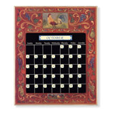 Red Rooster Magnetic Tile Perpetual Calendar