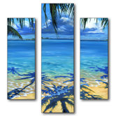 Palm Tree Shadows Triptych Wall Art